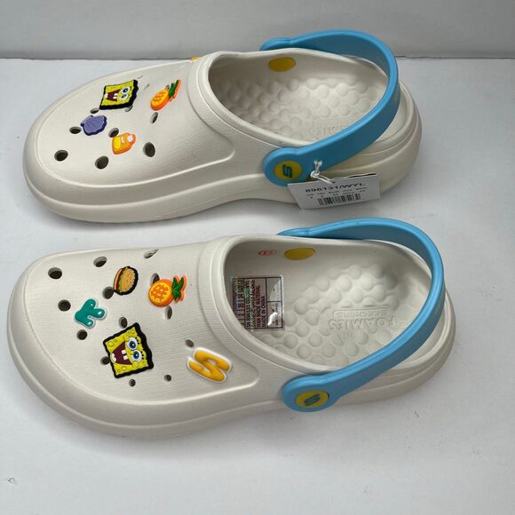 Skechers Foamies Shoes Womens 5 White SpongeBob SquarePants Clogs Lightweight - Picture 4 of 10